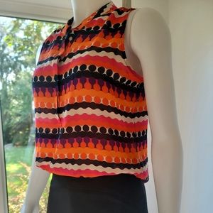 Banana Republic Petite Women's Abstract Sleeveless Top Size M